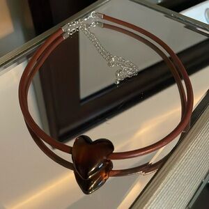 Free People Under the Sea Collar Brown Heart